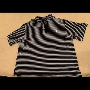 Navy and white striped Polo